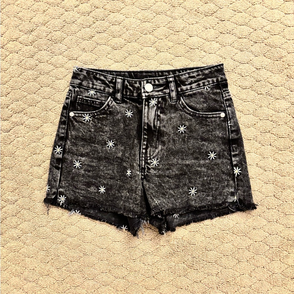 Target Black and White Shorts with Distressed Design